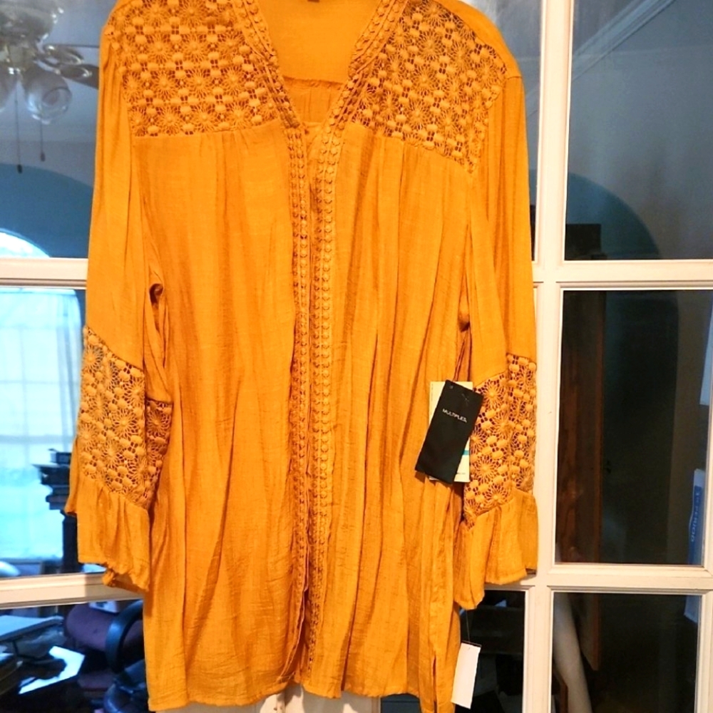 Multiples Mustard Tunic Top